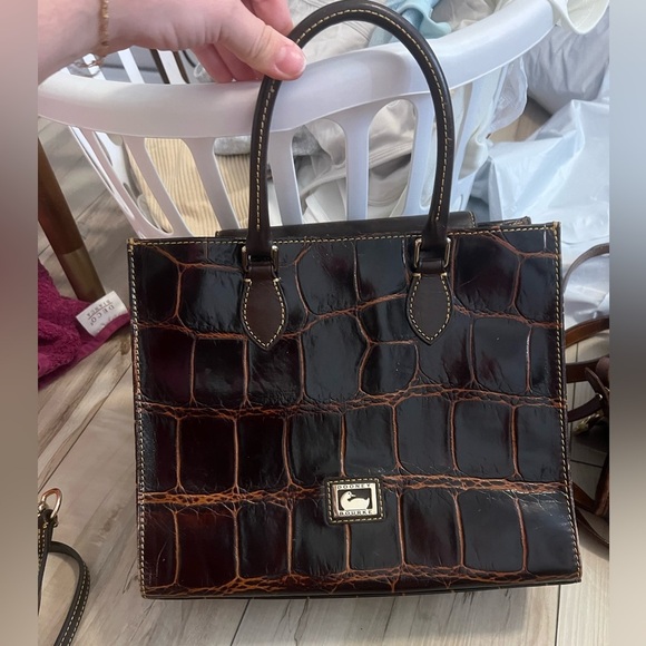 Dooney & Bourke Handbags - Dooney & Bourke Crocodile Embossed Leather Janine Satchel